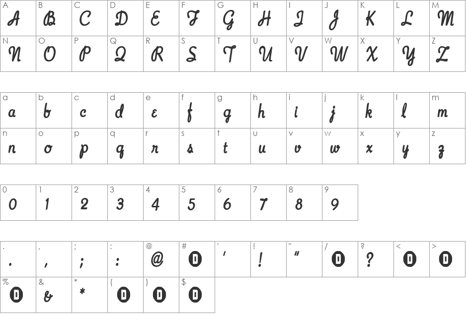 DivineIntervention font character map preview