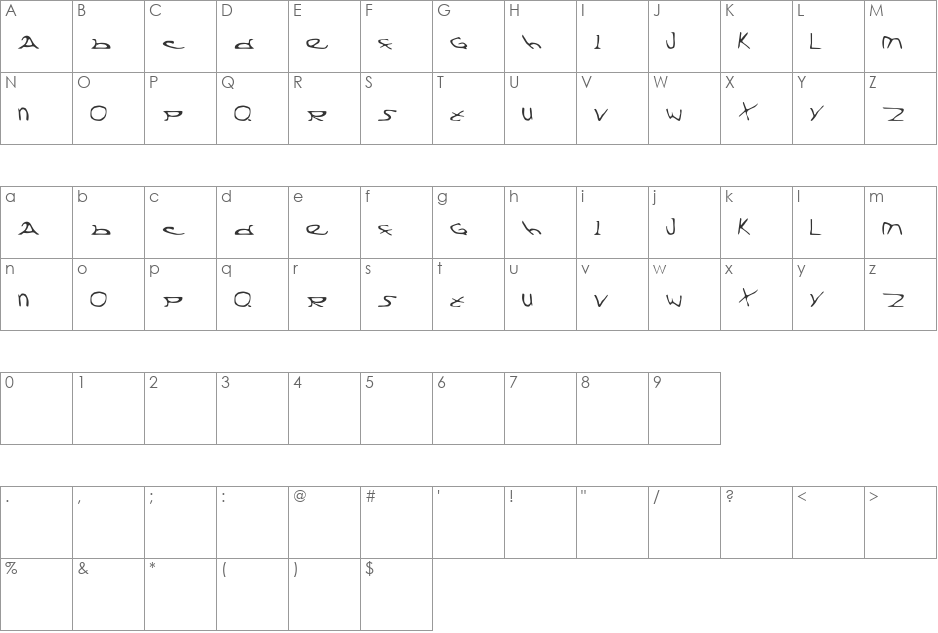 Division X font character map preview