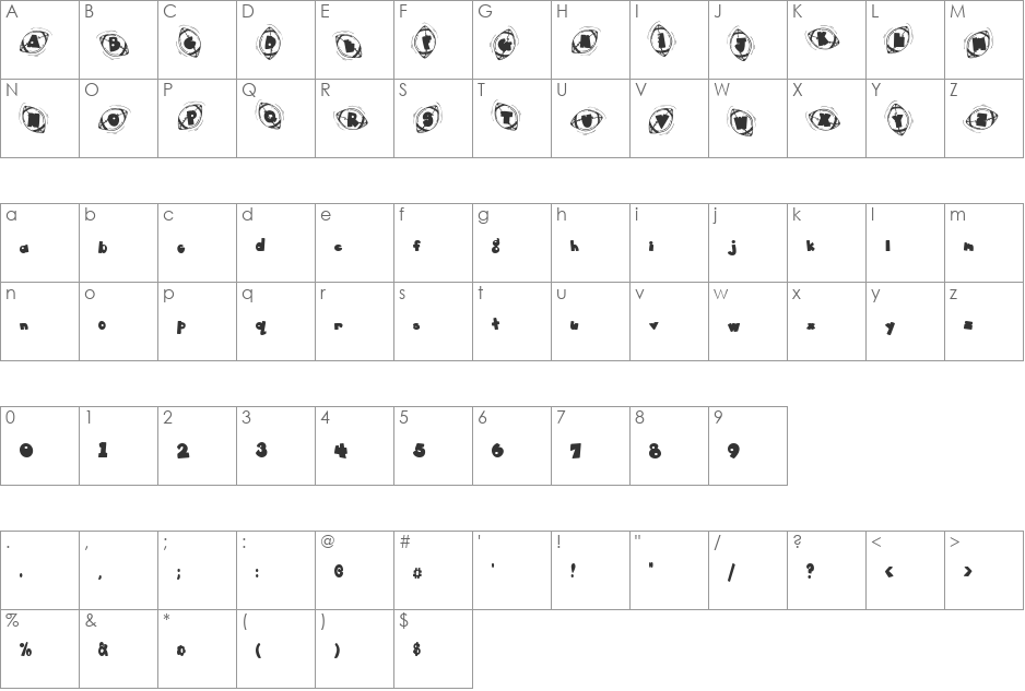 DJ Football font character map preview