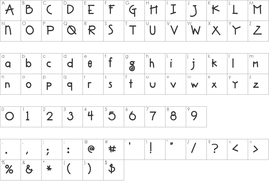 DJ Groovey font character map preview