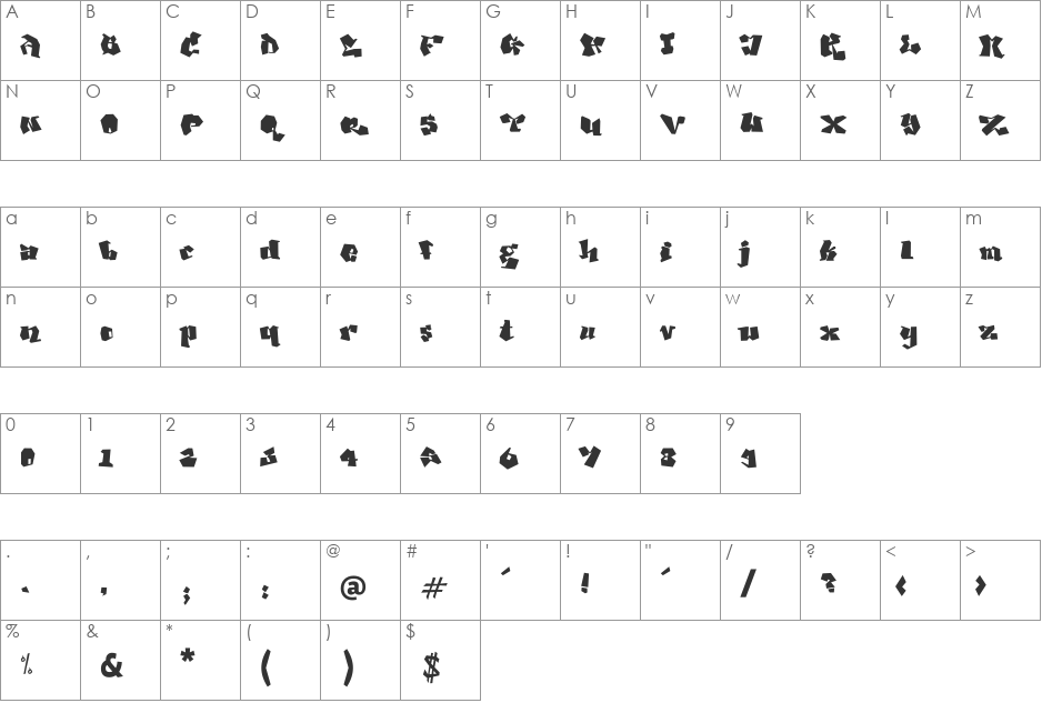 djadli_Tachkili font character map preview