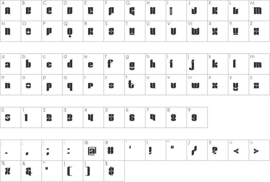 djangogh font character map preview