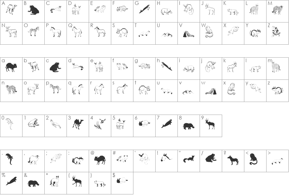 Djungle font character map preview