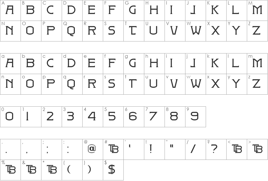 DK Badehaus font character map preview