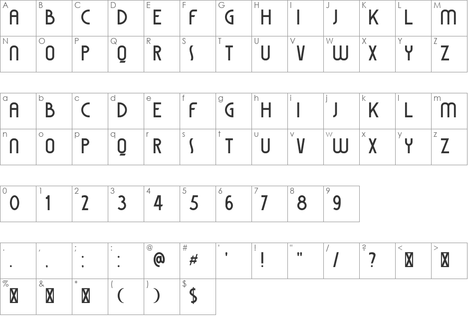 DK Coliseu font character map preview