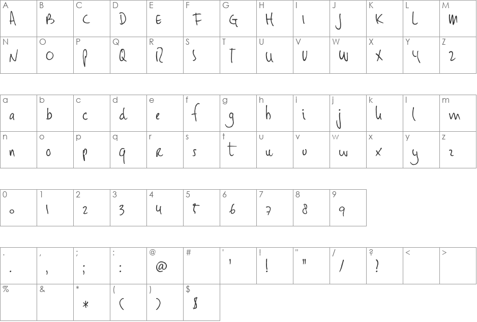 DK Huginn And Muninn font character map preview