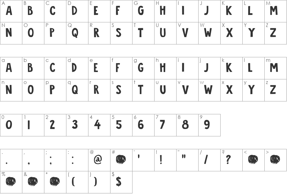 DK Jalebi font character map preview