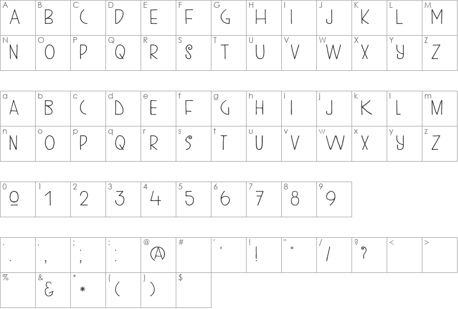 DK Kunstschau font character map preview