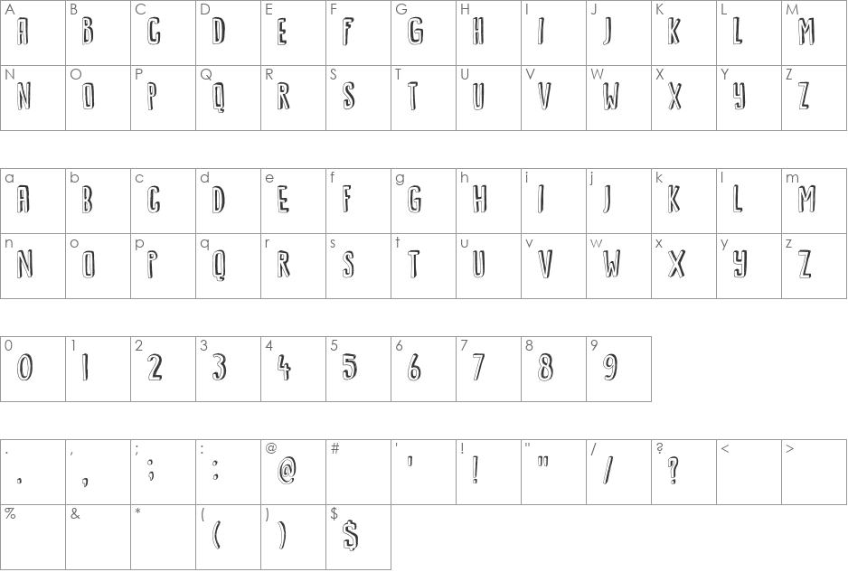 DK Kwark font character map preview