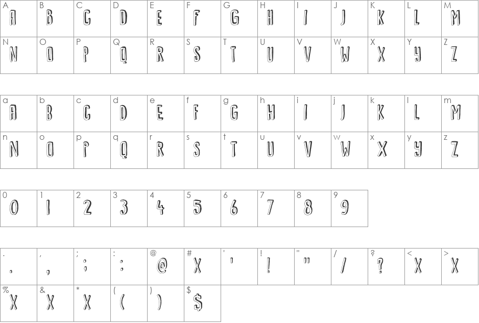 DK Kwark font character map preview
