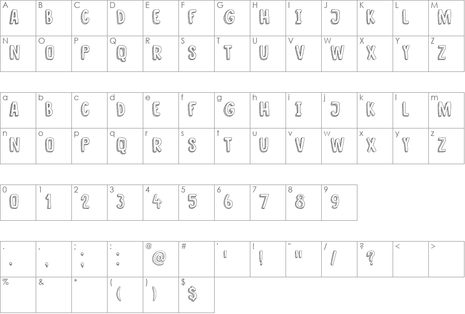 DK Nanuk font character map preview