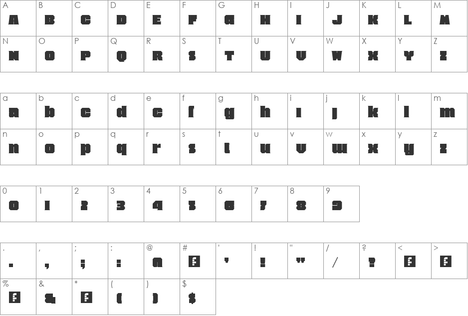 dm Yes font character map preview
