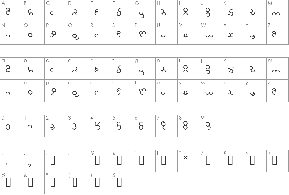 DMF studio  D clear2 font character map preview