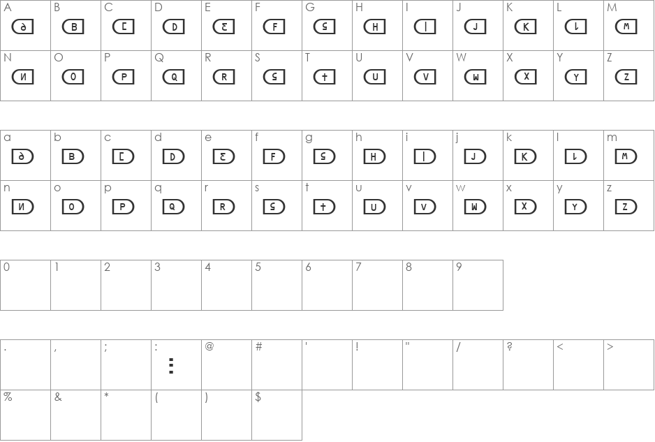 Dna font character map preview