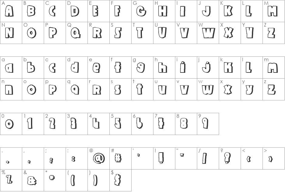 Do it yourself font character map preview
