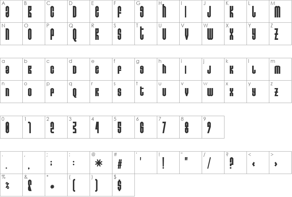 Do not eat this Fat font character map preview