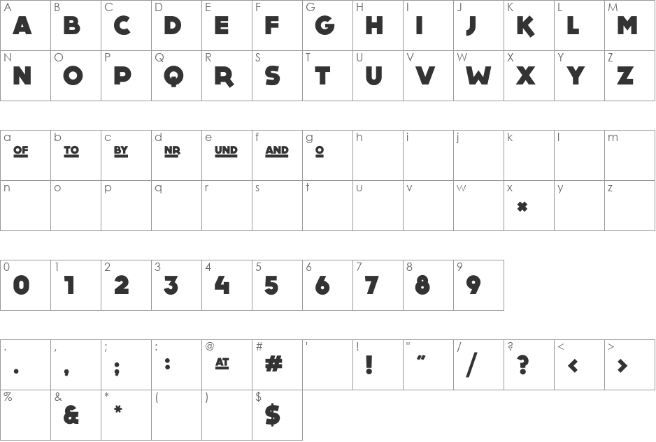 DOCK11 font character map preview