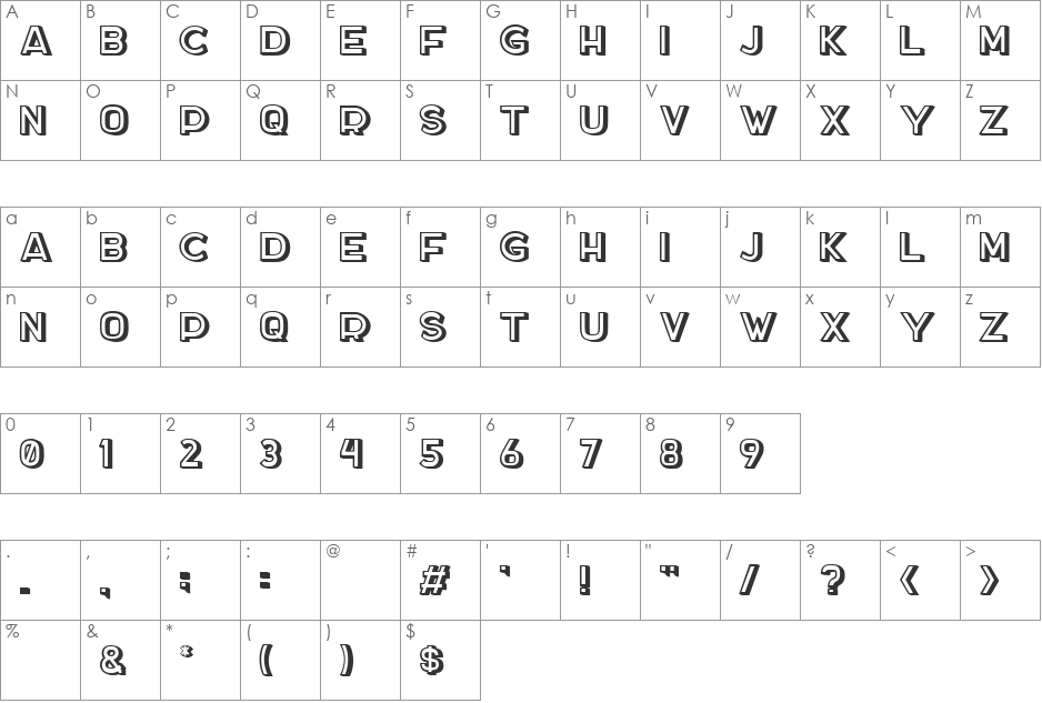 DOCKER font character map preview