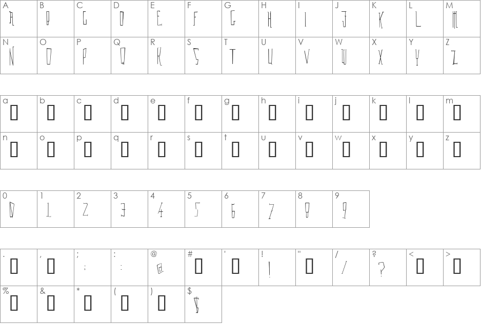 Doctor Deth font character map preview