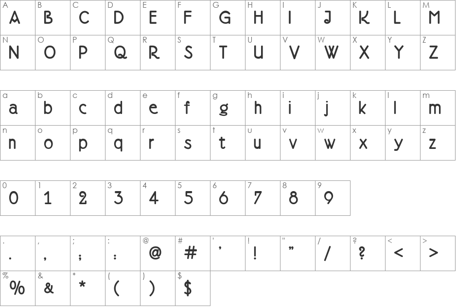 Doctor Jekyll NF font character map preview