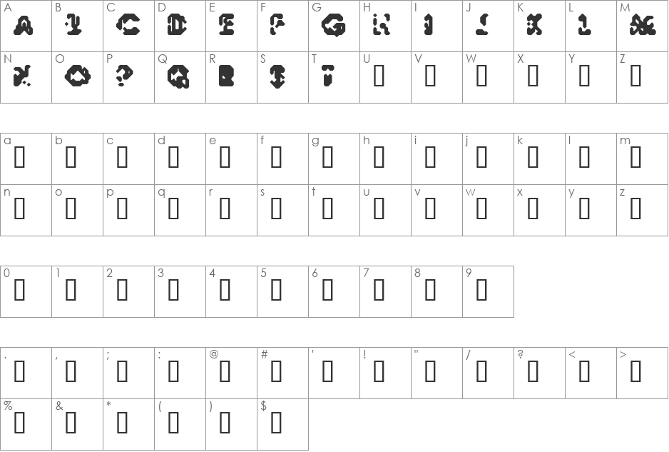 Doctor Morse font character map preview