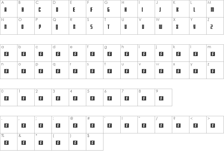 Doctor Who 2010 font character map preview