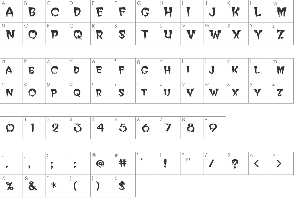 Dodd font character map preview