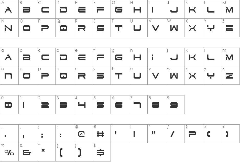 Dodger Condensed font character map preview