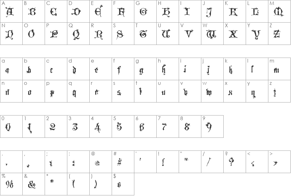 Dogma font character map preview