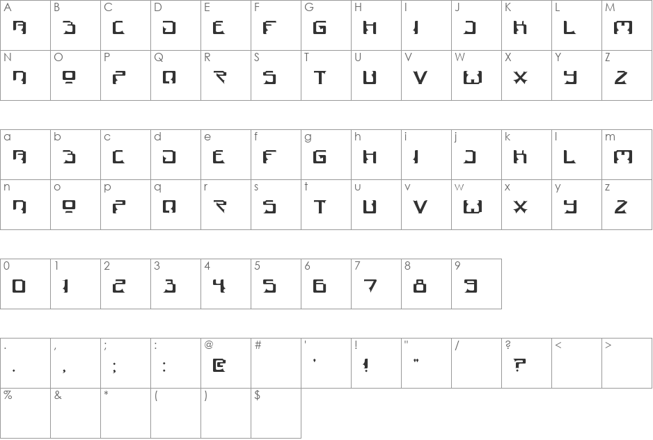 Dogma font character map preview