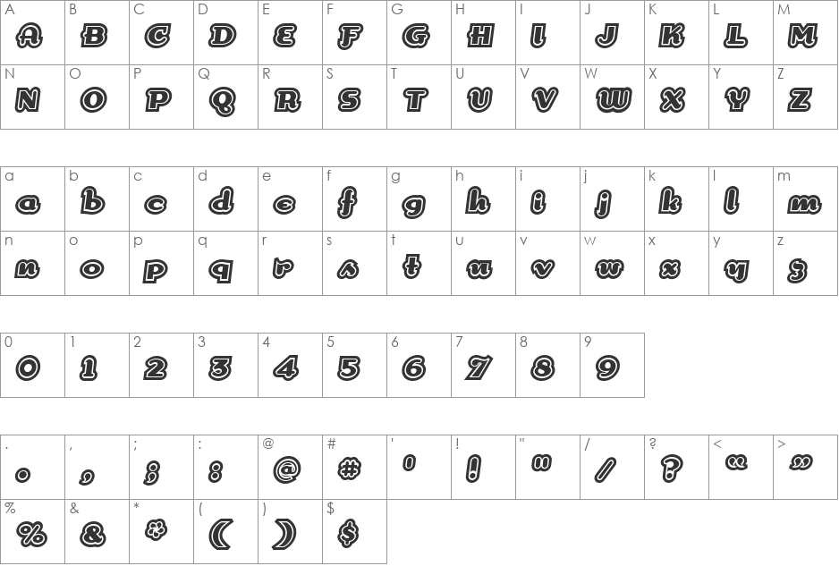 Dogma font character map preview