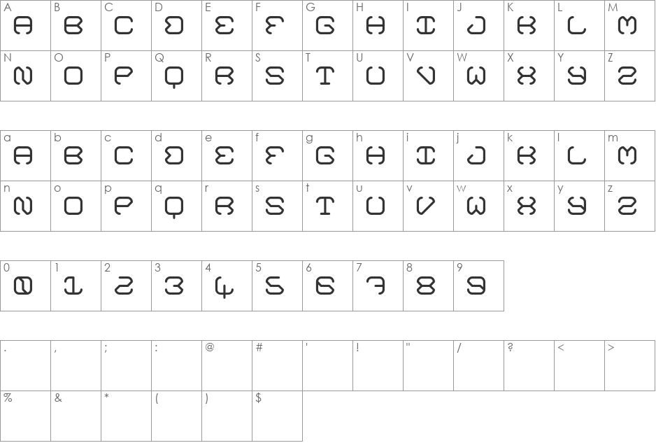 Doku font character map preview