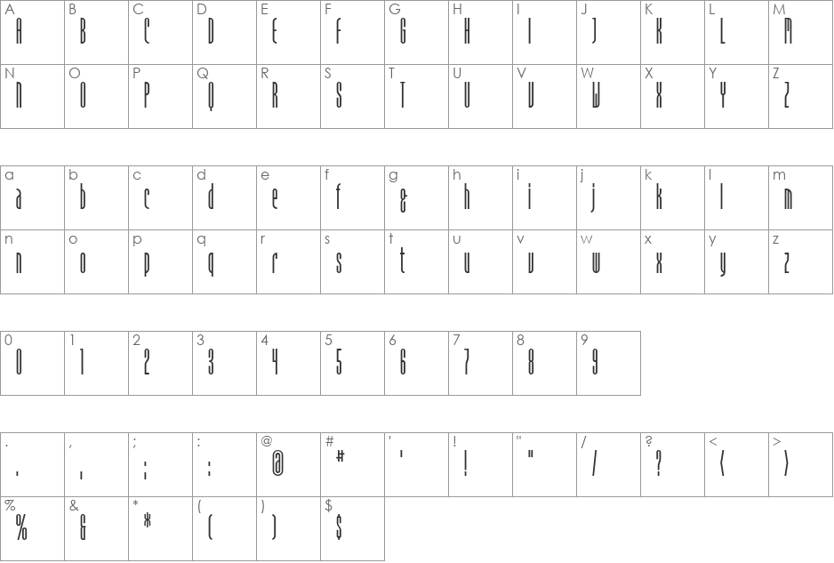 Dome font character map preview