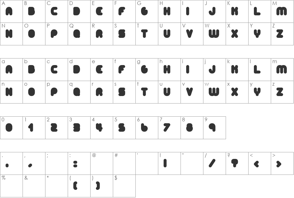Alt Retro Black font character map preview