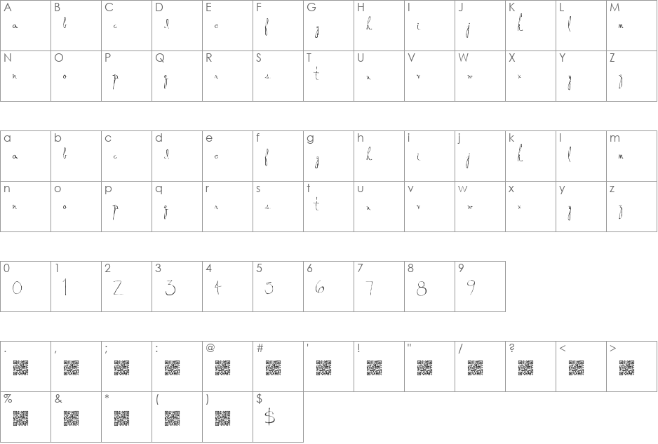 DonkeyPunch font character map preview