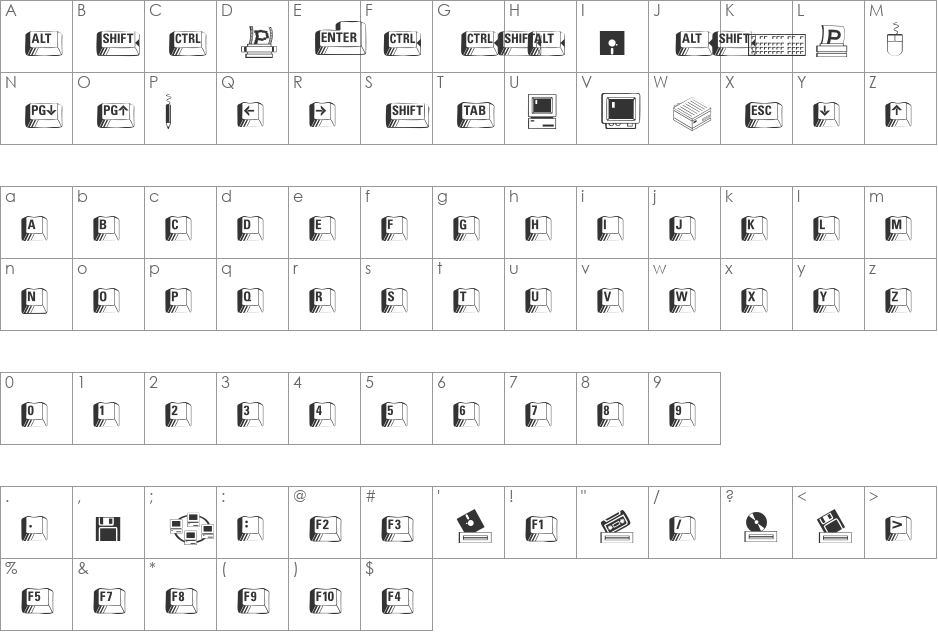 DoodleDingbatsSixSSK font character map preview