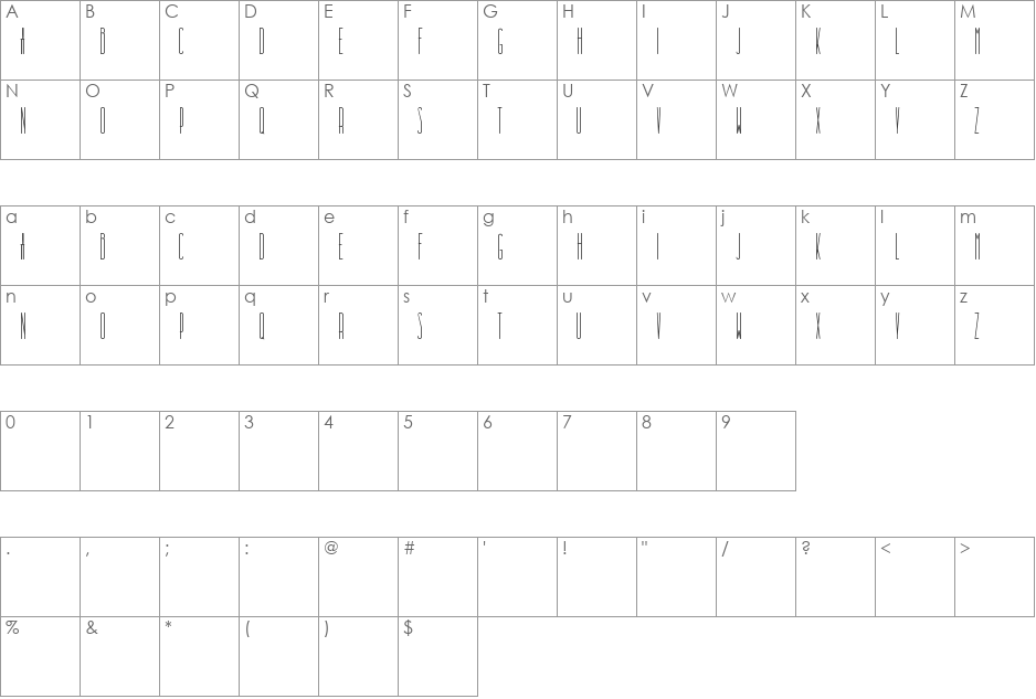 Dooodleista font character map preview