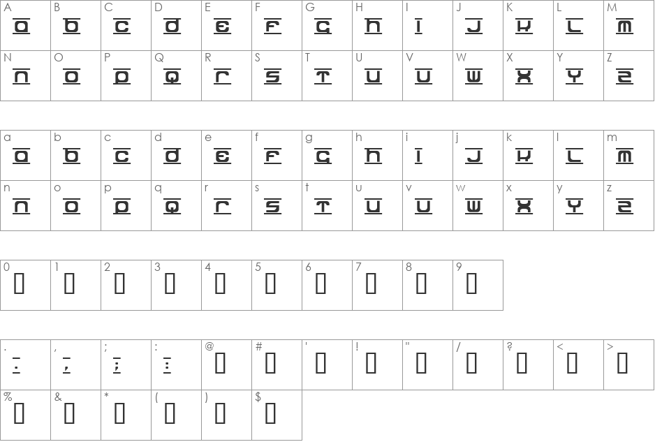 dopdip font character map preview
