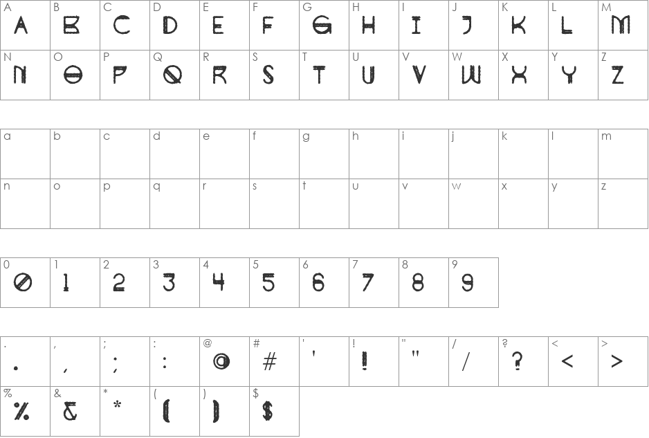 Doppelquer font character map preview