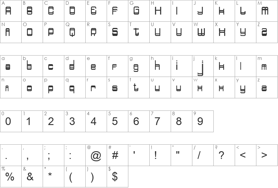 doppleganger font character map preview