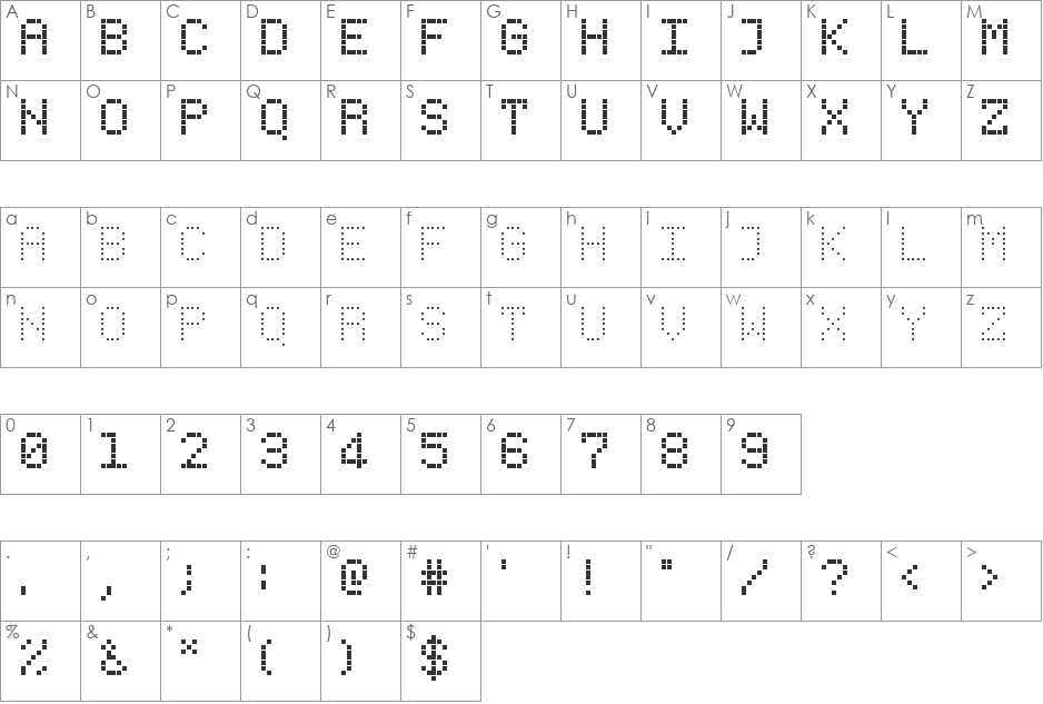 DotDot_S font character map preview