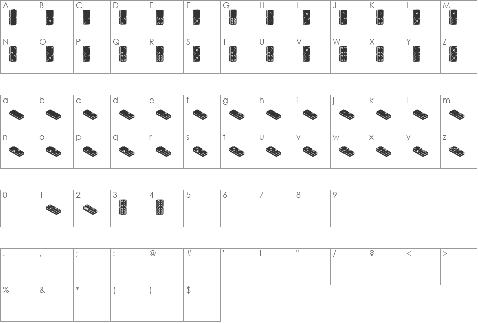 dotica font character map preview