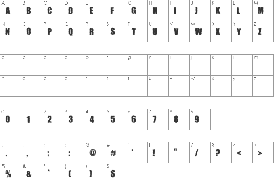 DOTIMPACT font character map preview