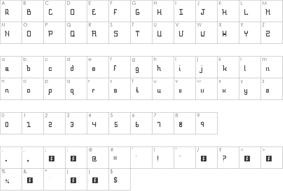dottatella font character map preview