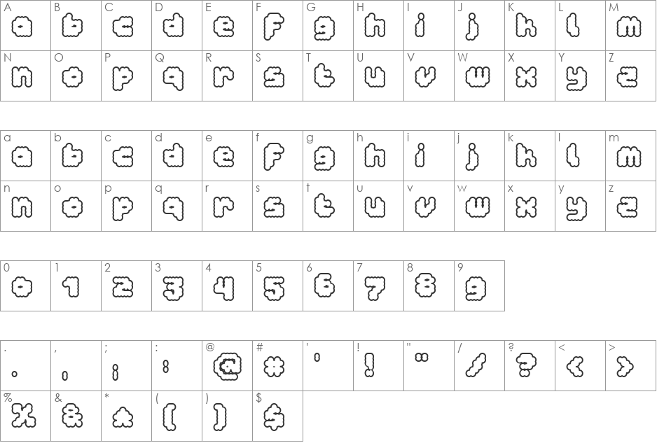 dotto font character map preview