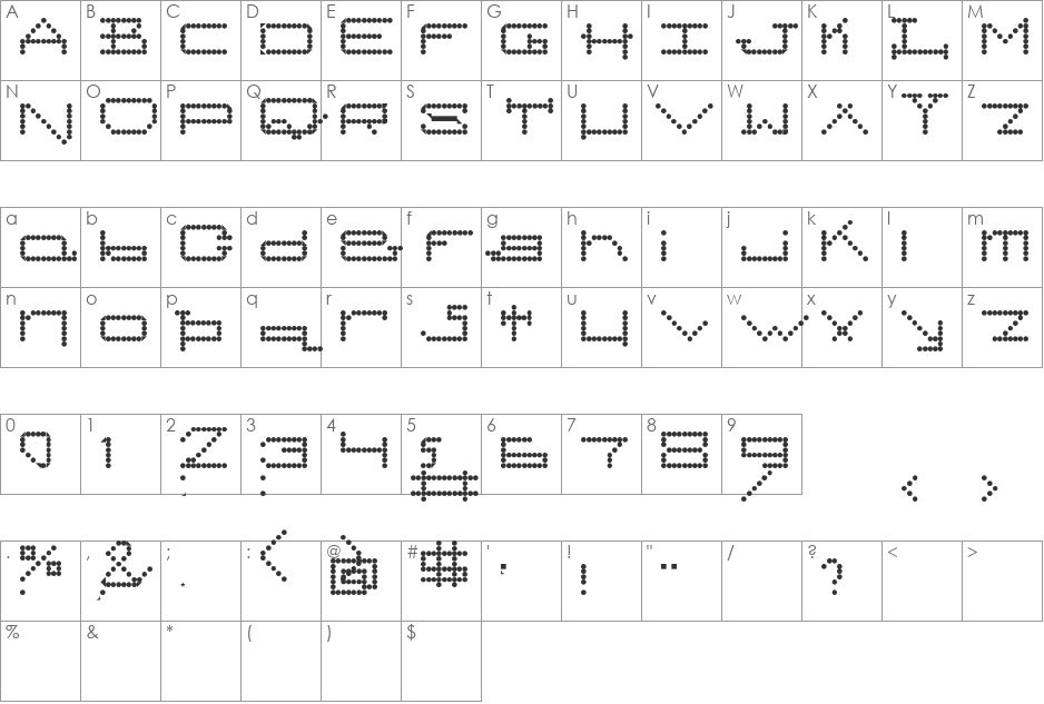 Douglas Font 1 font character map preview