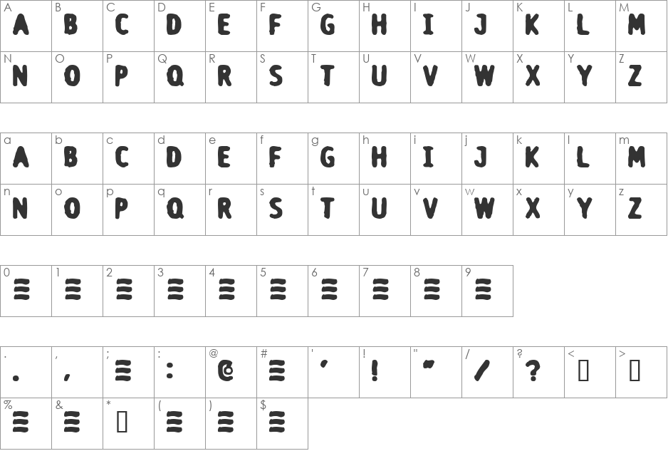 doyourthing font character map preview