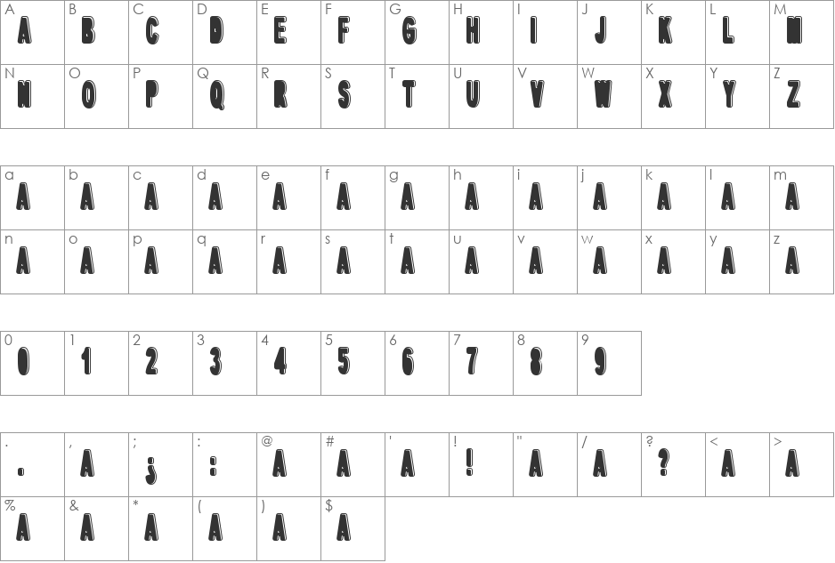 dPopper font character map preview