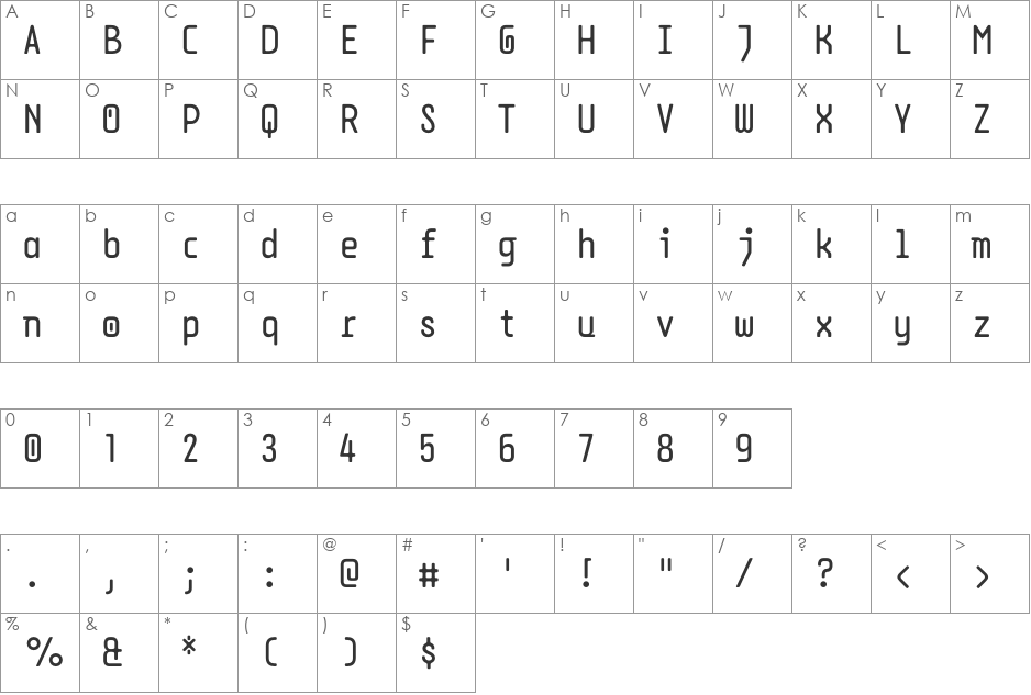 DPSDbeyond font character map preview