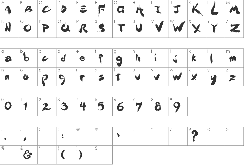Dr Jekyll font character map preview